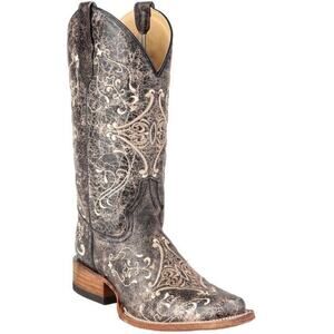 Circle G Dragonfly Embroidered Square Toe Cowboy Western Boot Brown 6.5 NEW/NIB